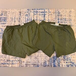 Vintage Soffe Military-Style Dark Green Nylon PT Shorts